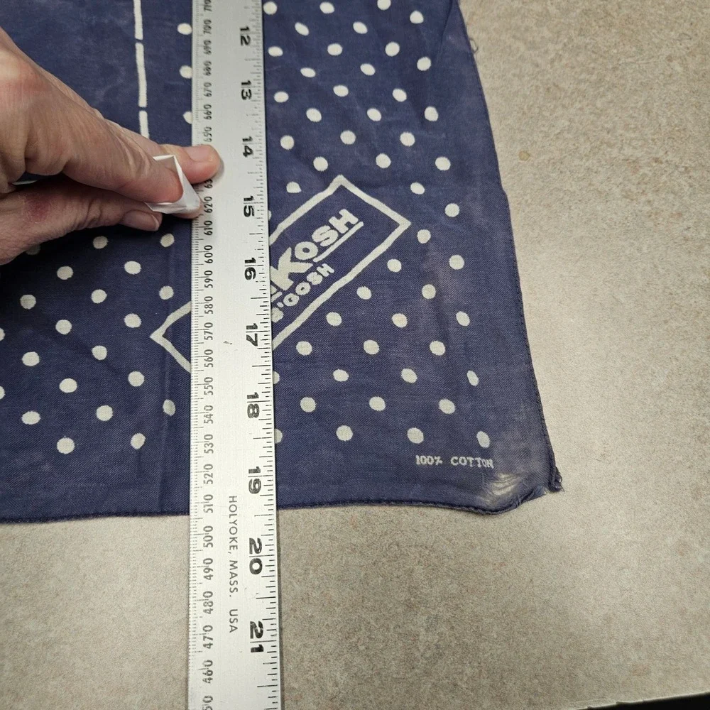 Vintage OshKosh B'gosh Union Made Bandana Navy Blue Polka Dot Workwear Logo